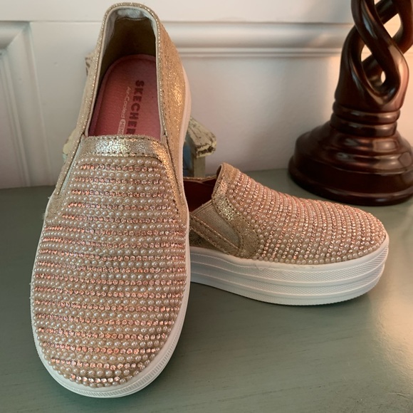 SKECHER - GIRLS BLING GOLD SNEAKERS -EUC sz11.5- - Picture 1 of 5
